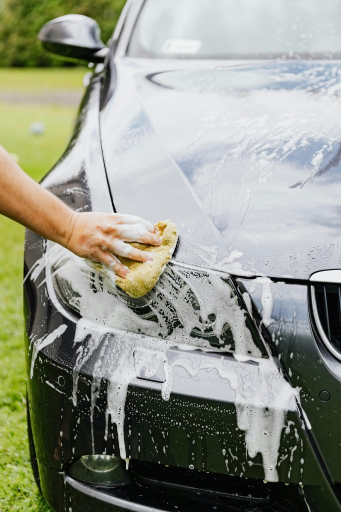 hand washing black car